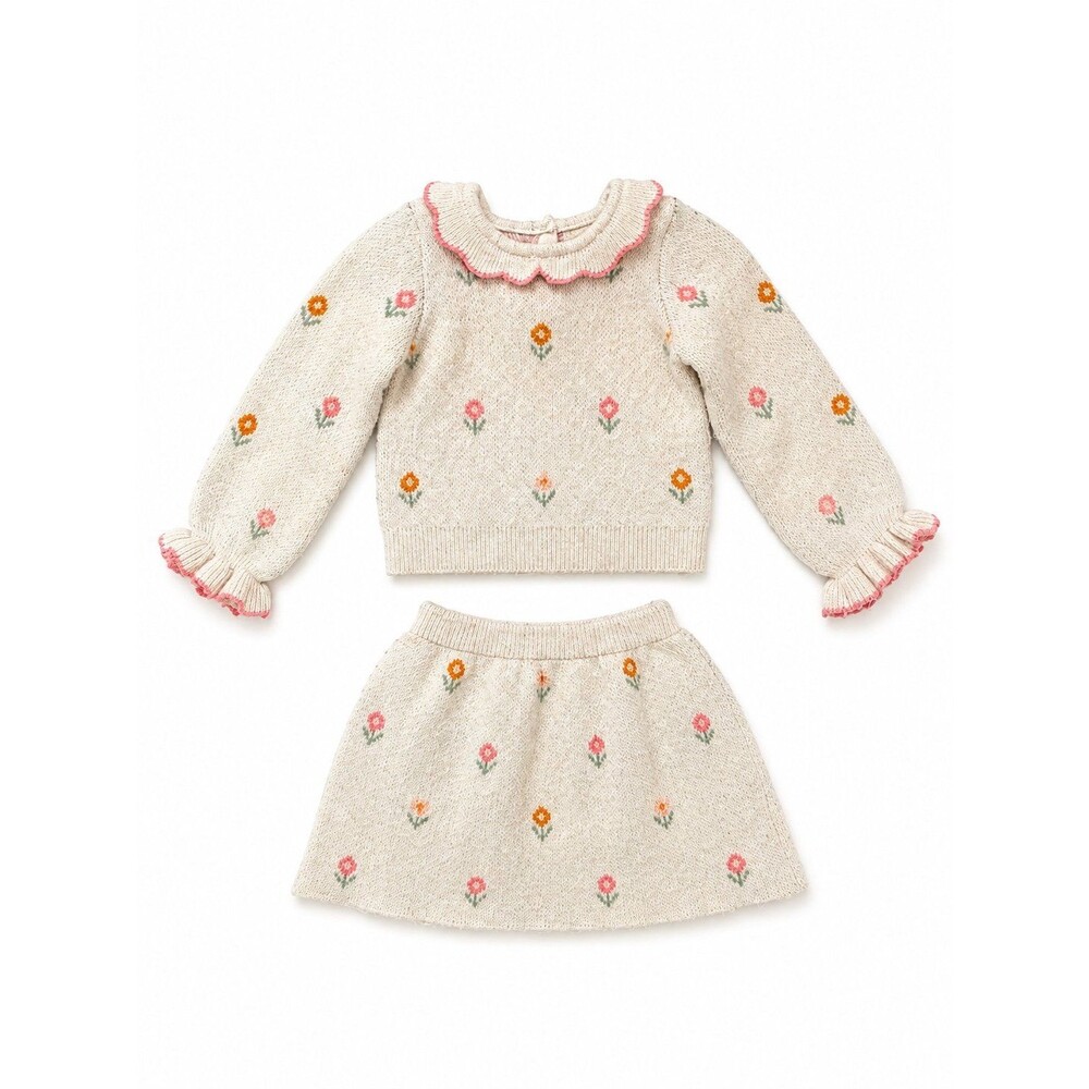 Cynthia Rowley Girls Floral Knit Sweater & Skirt Set – Size 2T